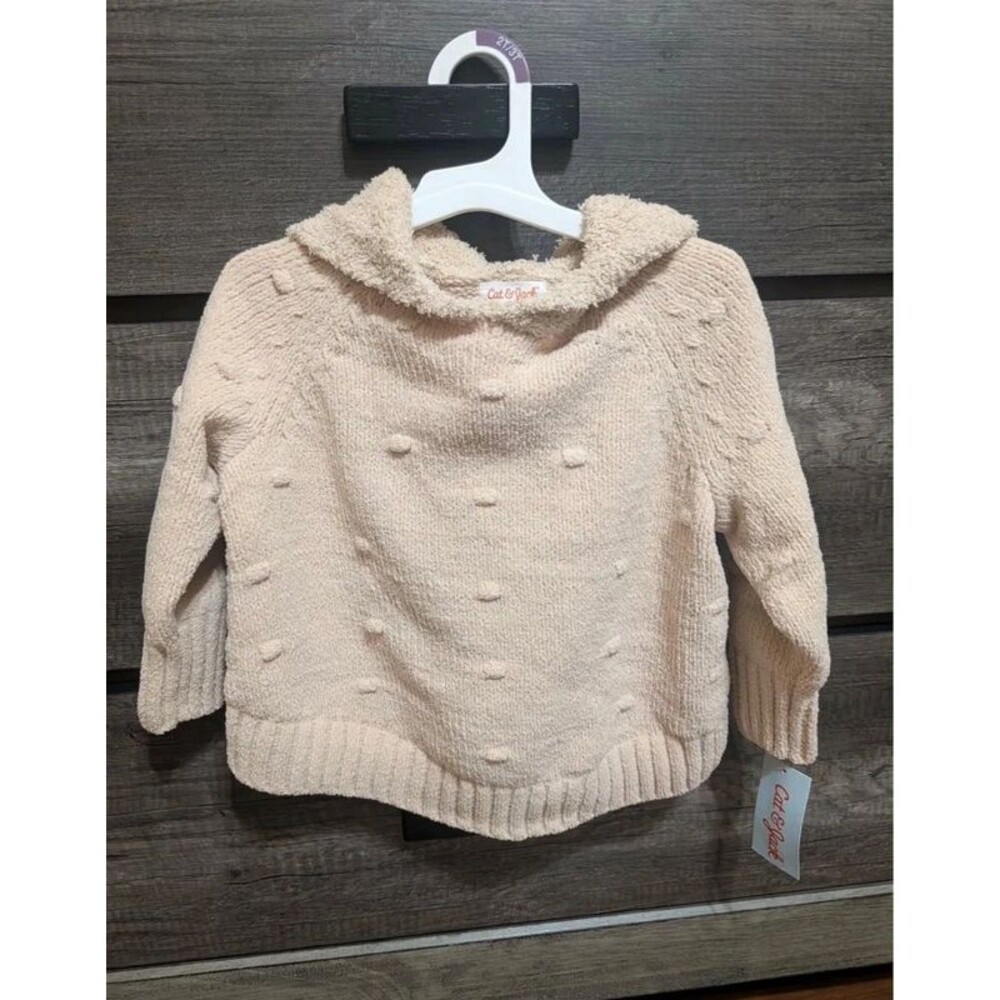 Jack Toddler Unisex Brown Tan Hooded Bear Pullover Sweater 2T-3T
